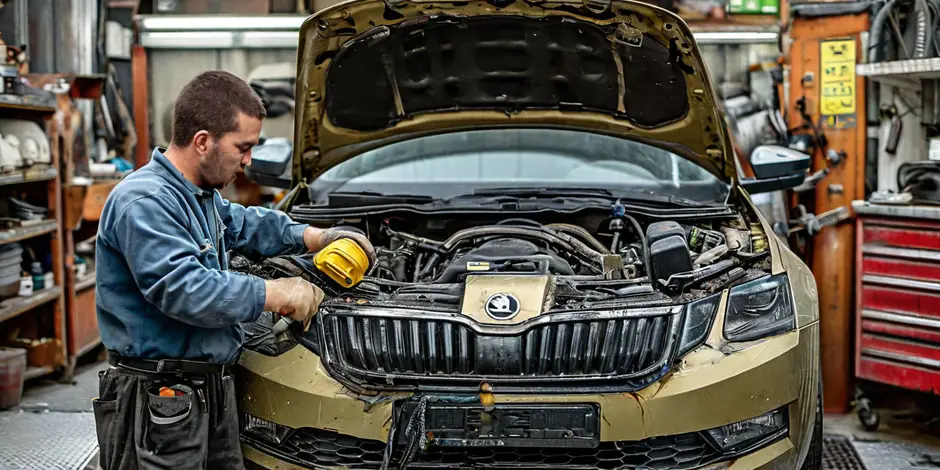 Замена масла ДВС и масляного фильтра SKODA Octavia